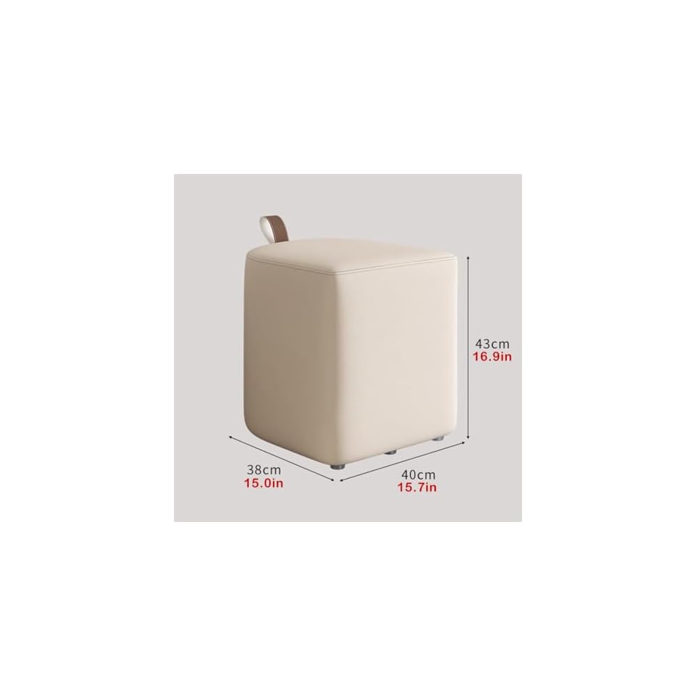 Makeup Stool Dresser Chair for Girls Bedroom Light Luxury Scandinavian Style Shoe Bench and Foot Stool for Living Room Khaki Small Square Stool Short Chair