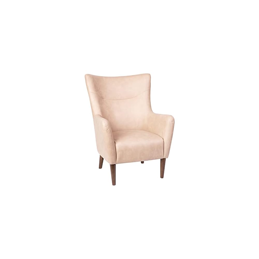 Traditional Wingback Accent Chair, Off-White