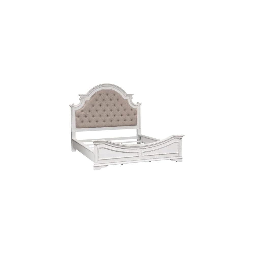 Liberty Furniture Industries Magnolia Manor King Upholstered Bed, White