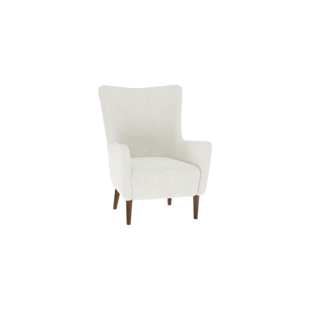 Traditional Wingback Accent Chair, Off-White