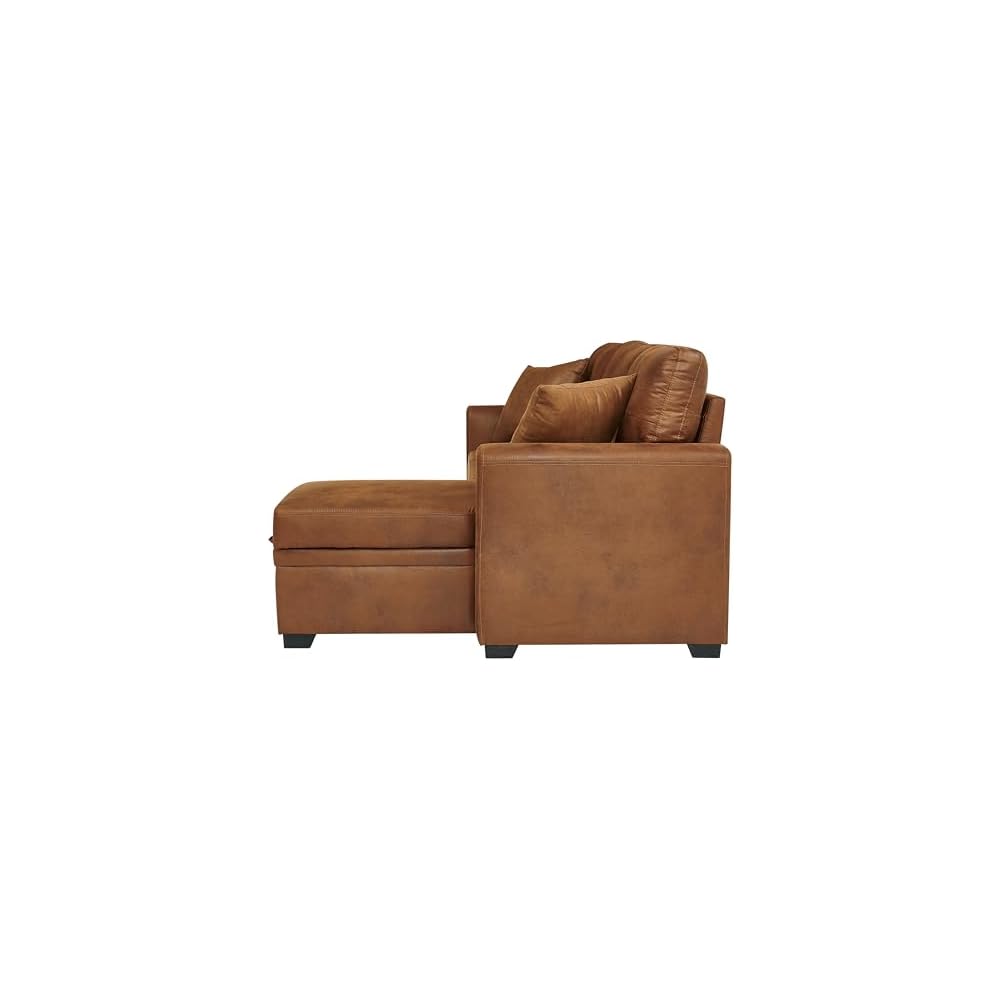Tufted Sectional Sleeper Sofa Pull Out Couch Bed - Modern Upholstered L Shaped Convertible Sofa Bed with Chaise Lounge and Storage for Living Room