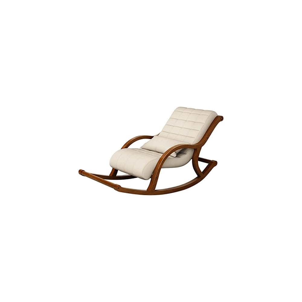 Single Leisure Rocking Chair Solid Wood Adult Rocking Chair Prevent Tipping The Streamlined armrests Home Bedroom Living Room Recliner Bearing 200Kg