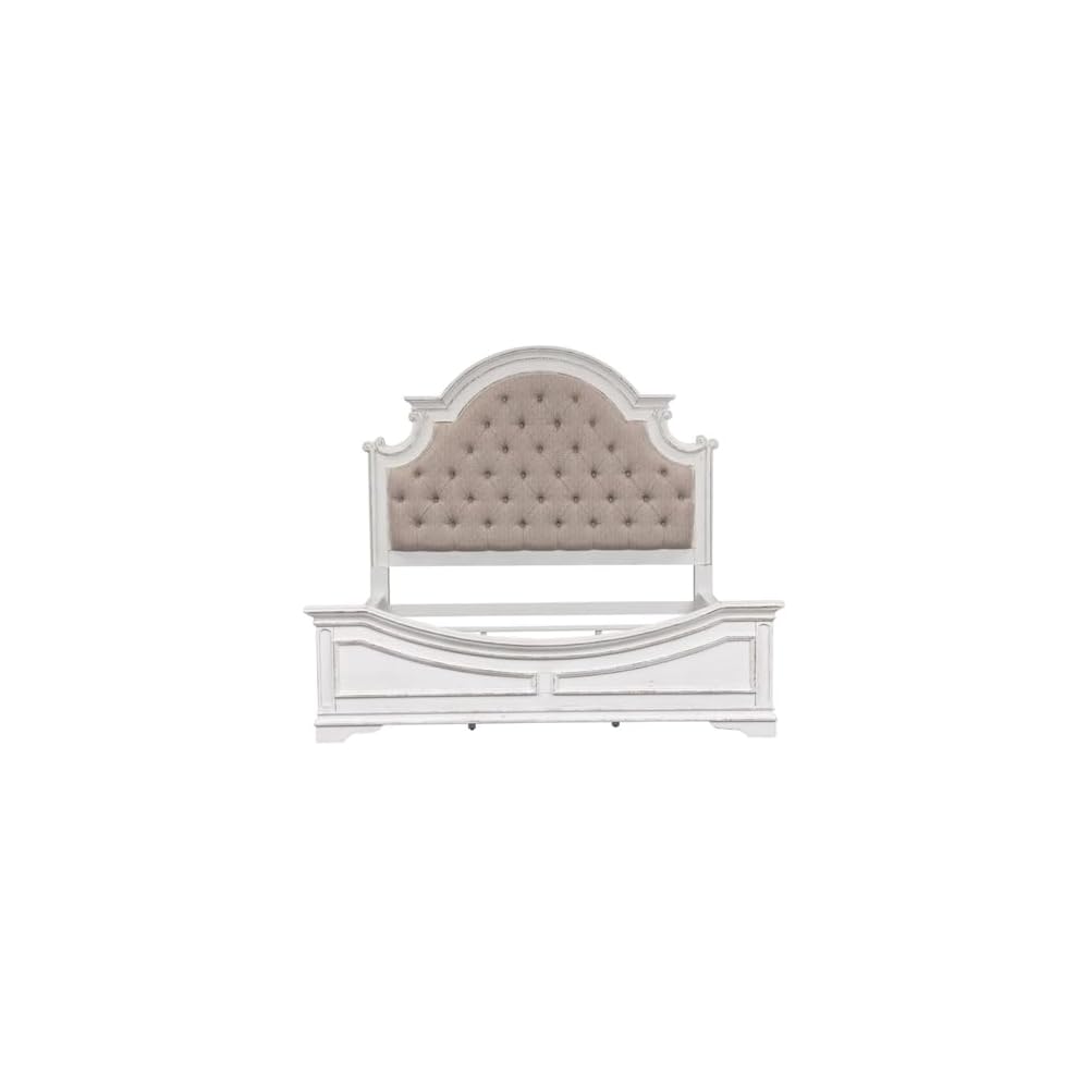 Liberty Furniture Industries Magnolia Manor King Upholstered Bed, White