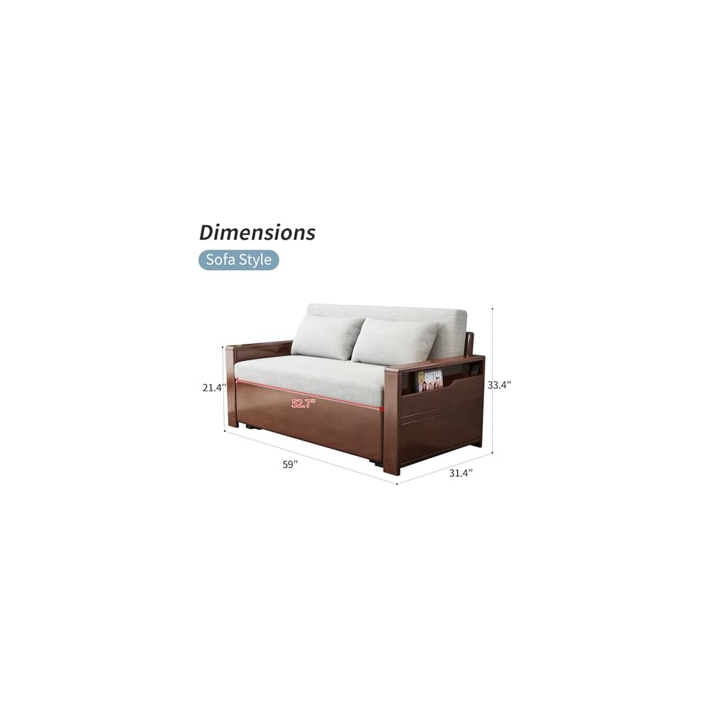 59" Grey 3-in-1 Convertible Sofa w/Stor & Rev Chaise, Solid Wooden Frame