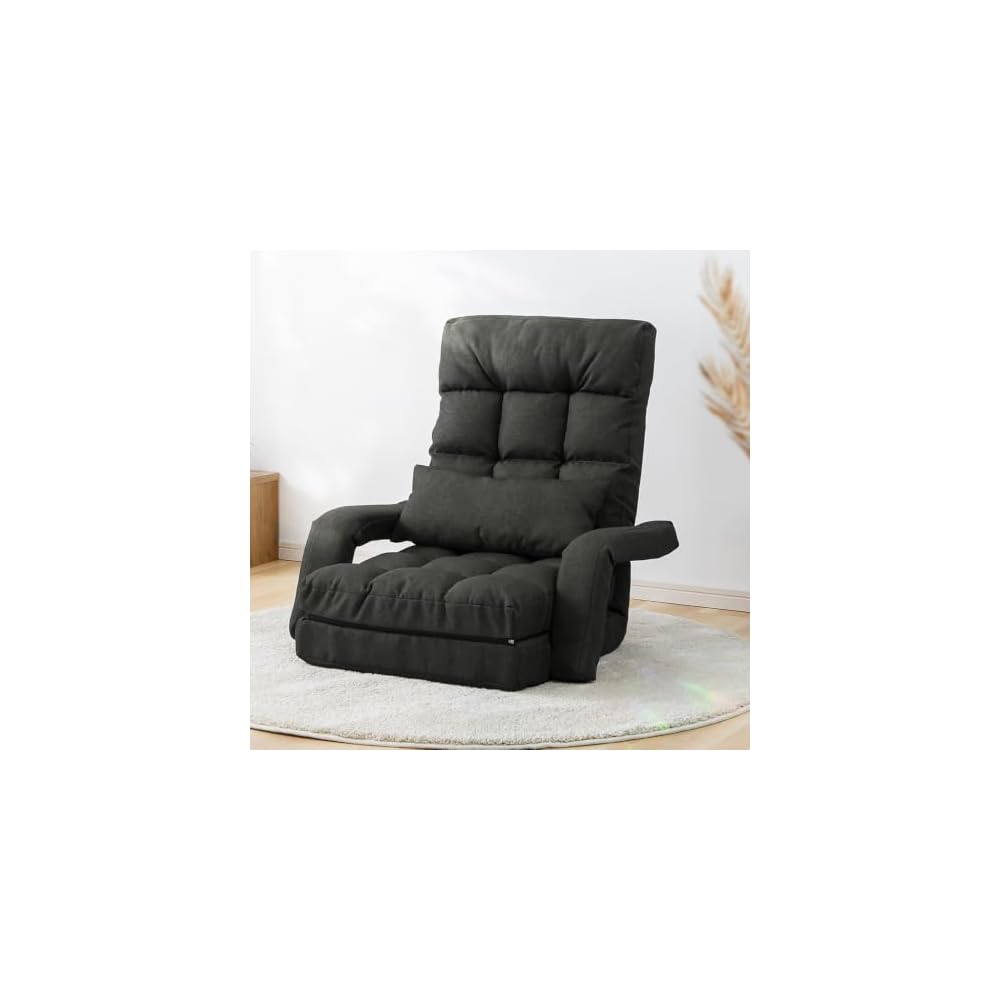 Iris Plaza YC-8013A-1 Swivel Chair with Armrest, Charcoal