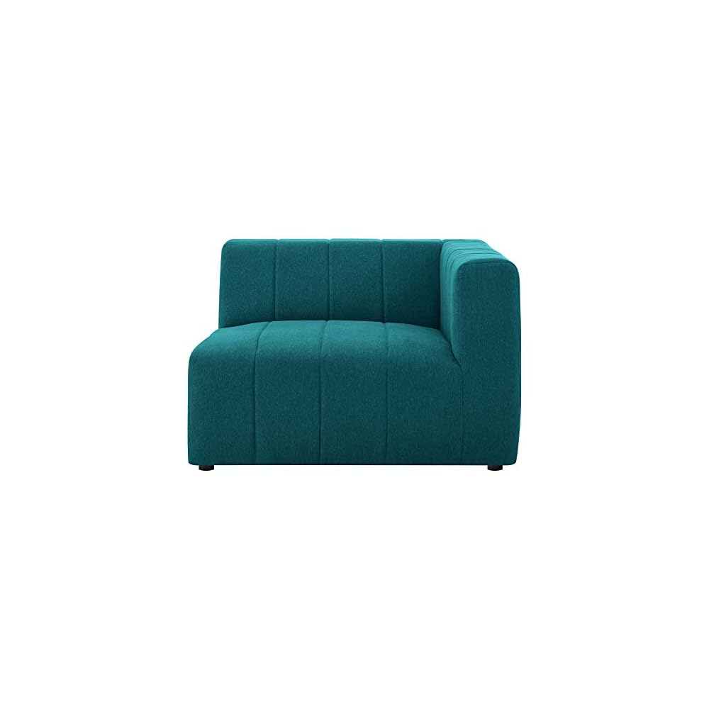 Bartlett Channel Tufted Upholstered Sectional, Right-Arm Chair, Teal