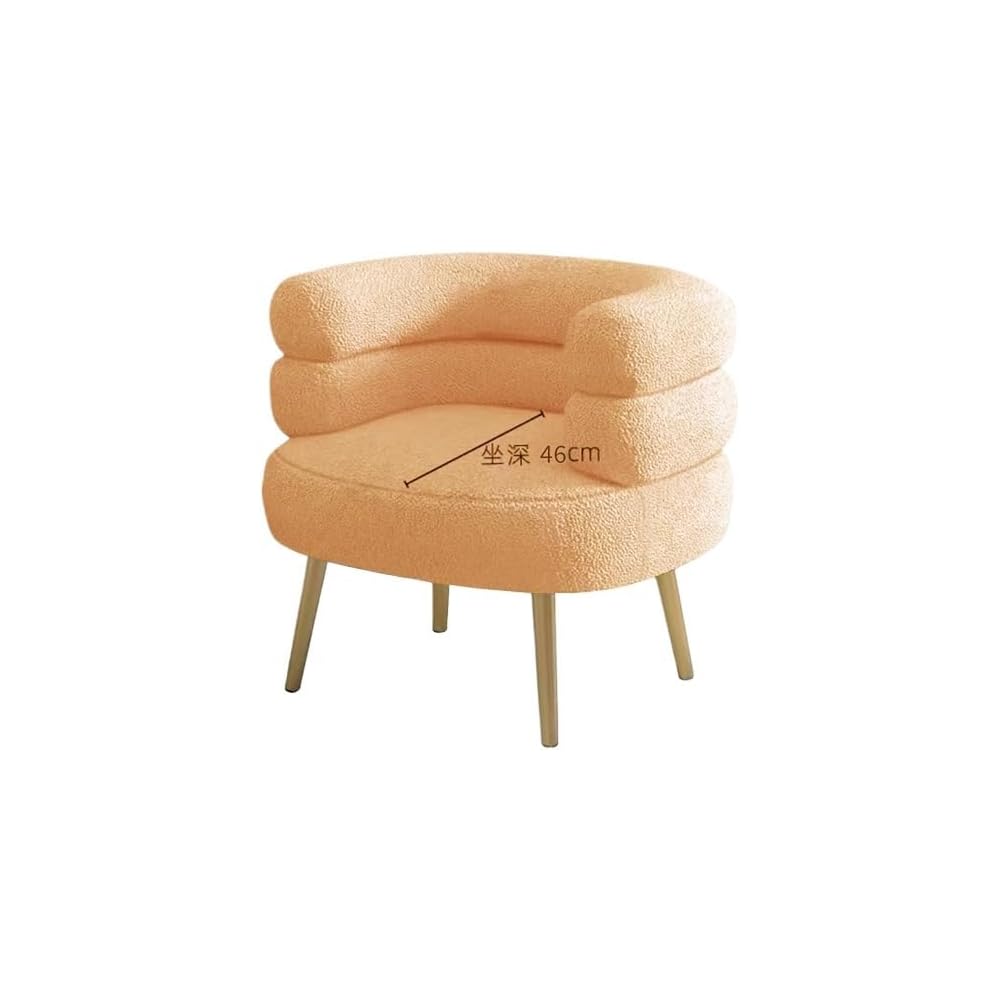 Artificial Sheepskin Armchair - Perfect for Relaxing and Reading (Pink [Golden Legs])