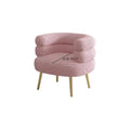 Artificial Sheepskin Armchair - Perfect for Relaxing and Reading (Pink [Golden Legs])