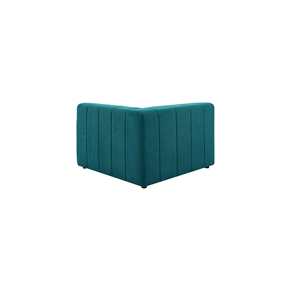 Bartlett Channel Tufted Upholstered Sectional, Right-Arm Chair, Teal