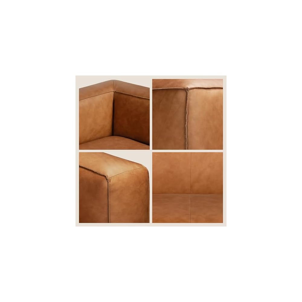 Poly & BARK Piazza Reversible Corner Sectional 125" Sofa in Bourbon Tan