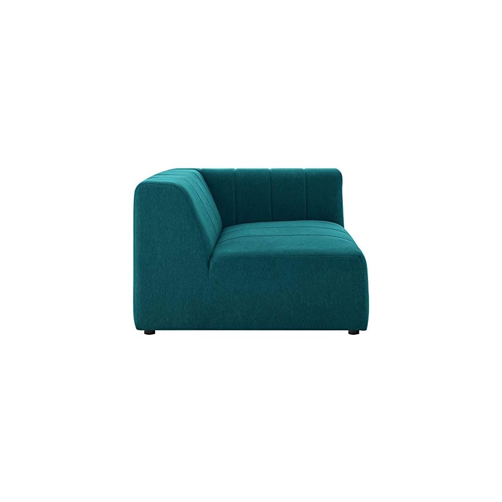 Bartlett Channel Tufted Upholstered Sectional, Right-Arm Chair, Teal