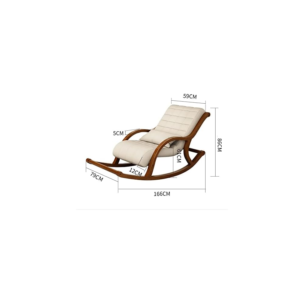 Single Leisure Rocking Chair Solid Wood Adult Rocking Chair Prevent Tipping The Streamlined armrests Home Bedroom Living Room Recliner Bearing 200Kg