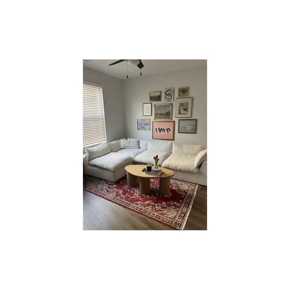 120" Cloud Sectional Couches for Living Room | Oversized Boneless Modular Sofa with 4 Seat L-Shaped Design | Deep Seat Chenille Couch | Ivory White