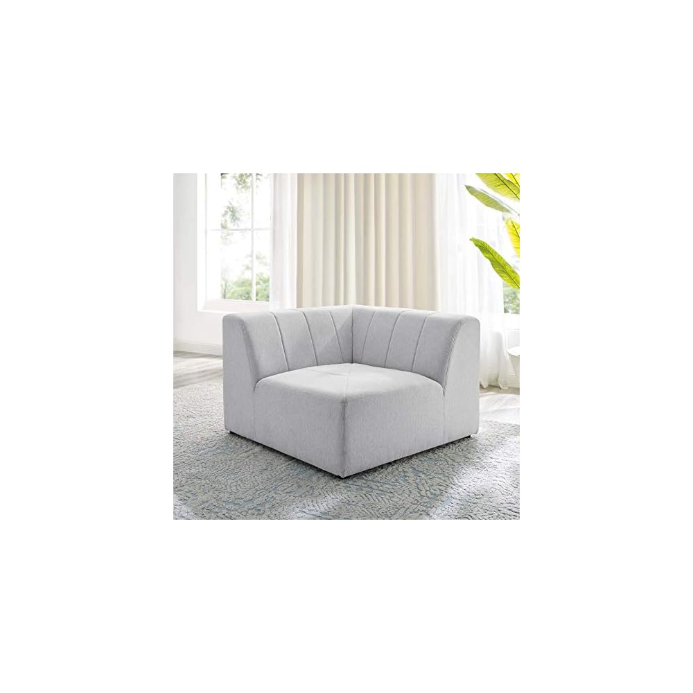 Bartlett Channel Tufted Upholstered Sectional, Right-Arm Chair, Teal
