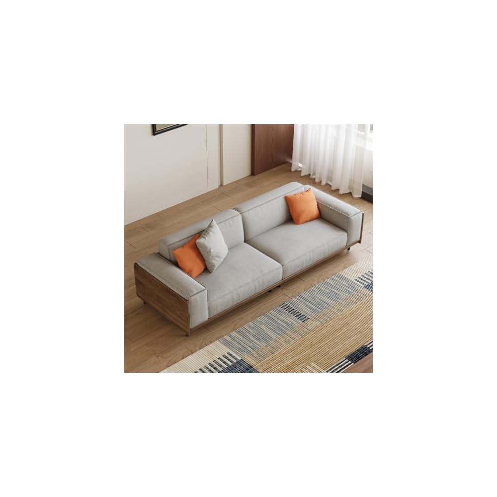 82.67" Fabric 3‑Seater Sofa Solid Wood Frame