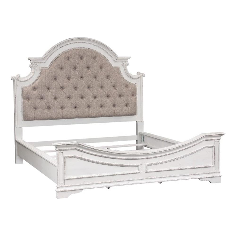 Liberty Furniture Industries Magnolia Manor King Upholstered Bed, White
