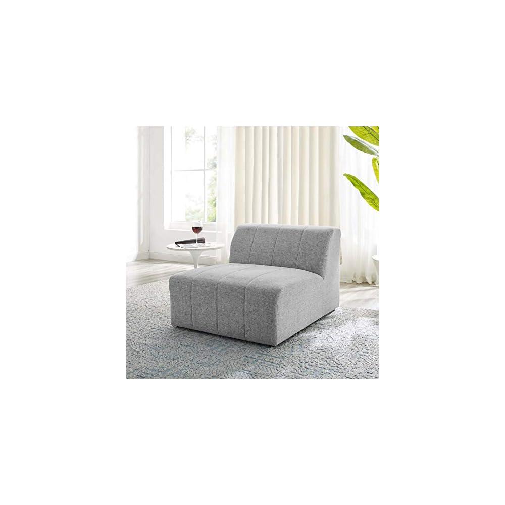 Bartlett Channel Tufted Upholstered Sectional, Right-Arm Chair, Teal