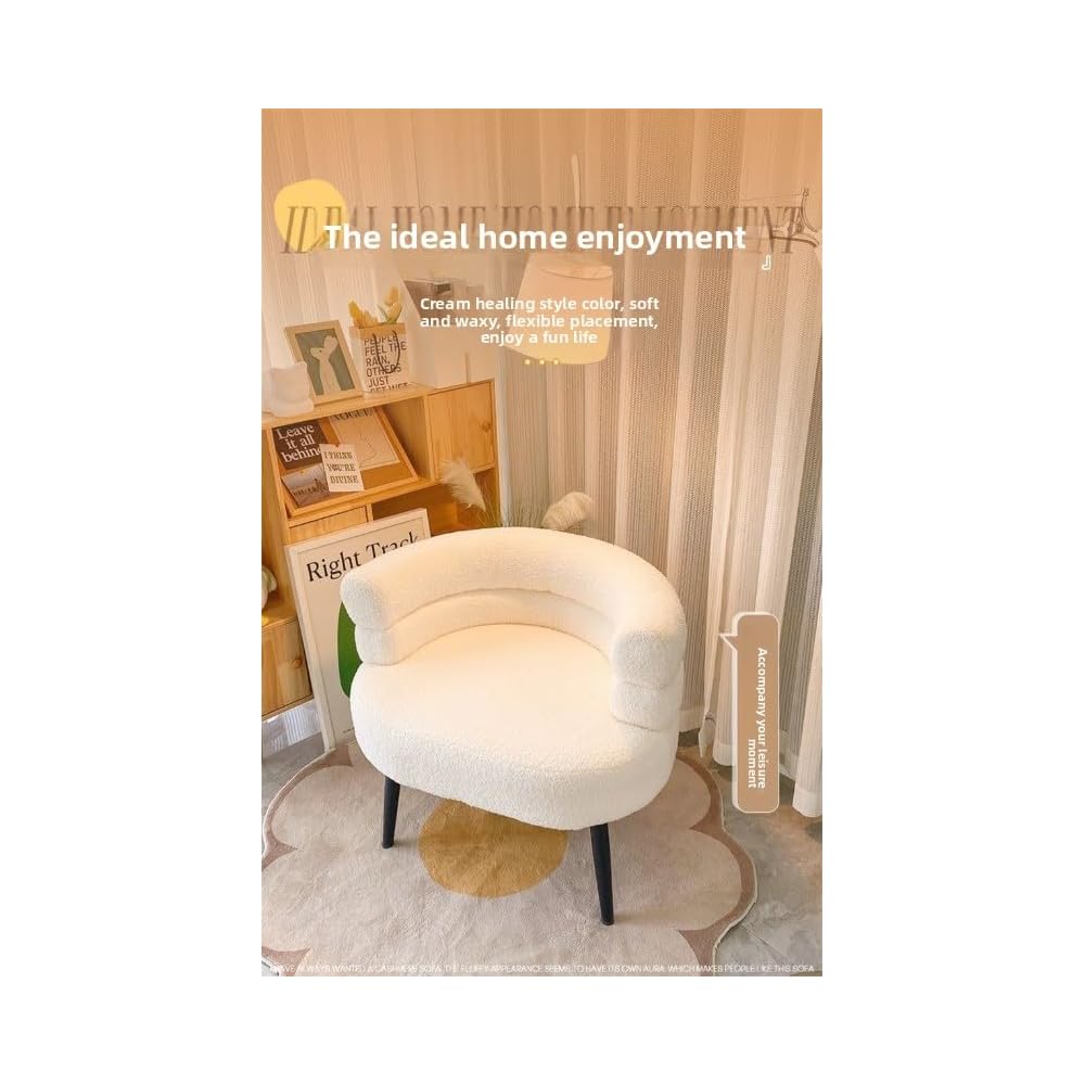 Artificial Sheepskin Armchair - Perfect for Relaxing and Reading (Pink [Golden Legs])