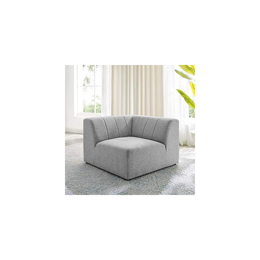 Bartlett Channel Tufted Upholstered Sectional, Right-Arm Chair, Teal