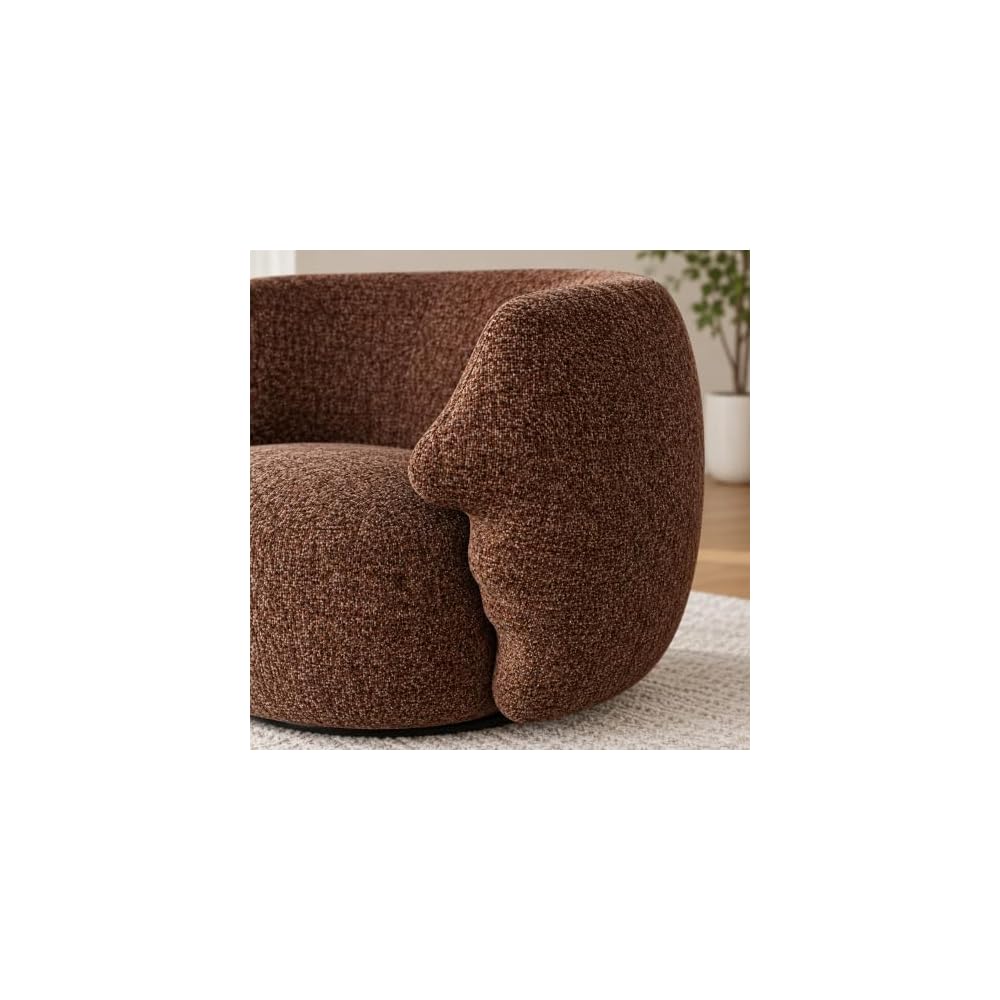 Brown Leather Tufted Wingback Chair with Rolled Arms and Wood Legs