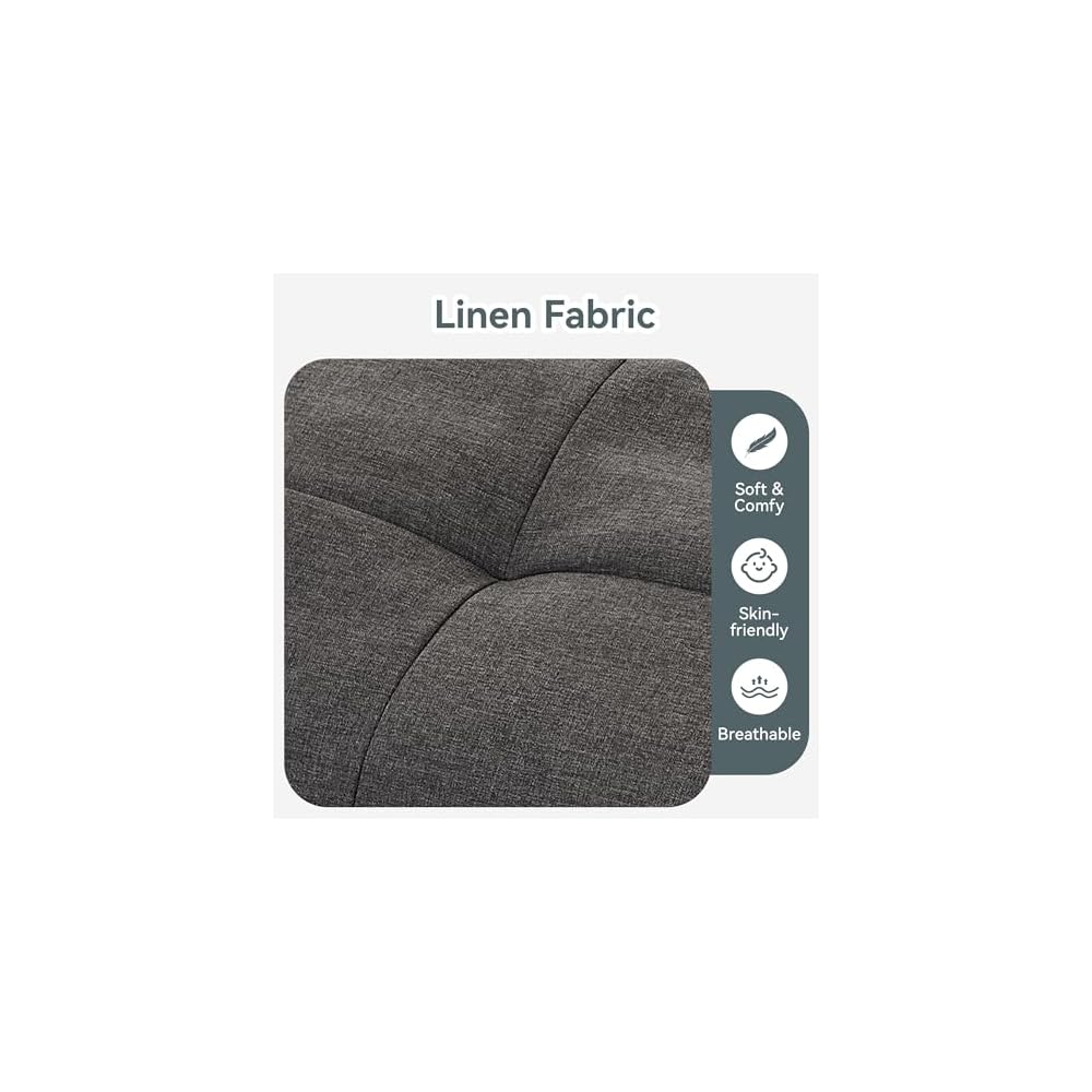 Futon Sofa Bed Convertible Couch, Grey Linen Sofa Bed