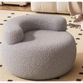 Sofa Stool, Round Sofa Stool with Backrest, Bedroom Chair, Upholstered Seat, Suitable for Living Room, Bedroom and Study Room(Gray)