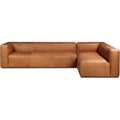 Poly & BARK Piazza Reversible Corner Sectional 125" Sofa in Bourbon Tan