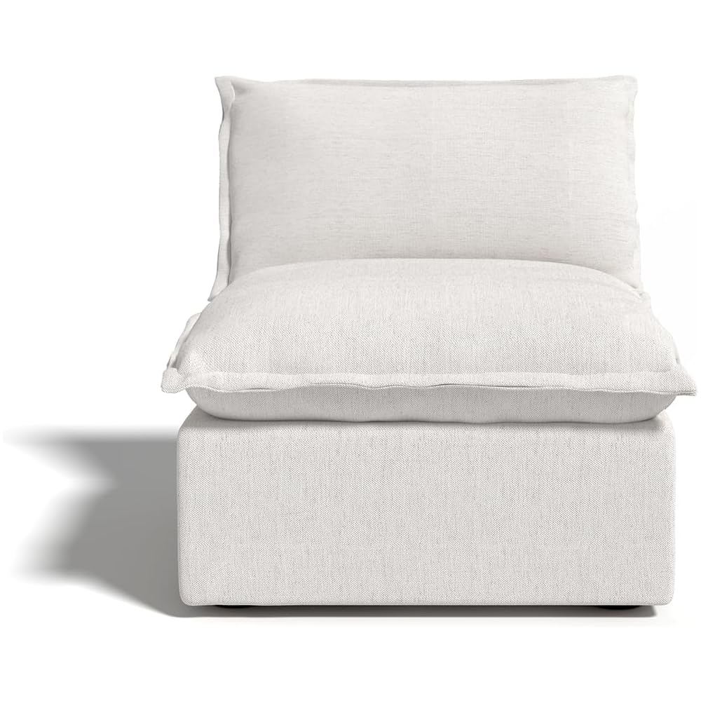 Linen Blend Cloud Couch Sectional for Living Room, Comfy Down Filled Cloud Modular Sectional Sofa, Modern Convertible Deep Seat Modular Couch Sleeper Sofa Bed, Removable & Washable Covers