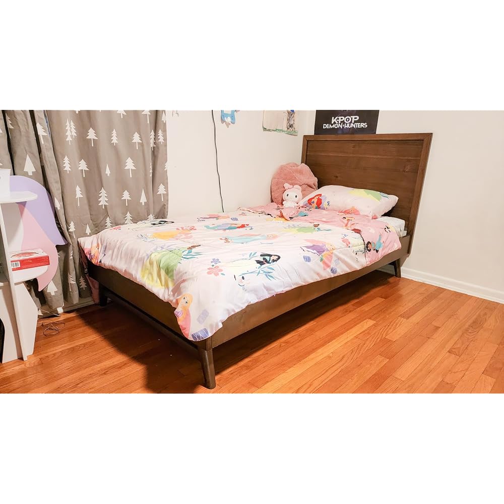 Palma Full Size Bed Frame with Headboard in Walnut