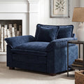 49.5'' W Oversized Accent Chair, Chenille Cloud Sofa Chair with Deep Seat and Extra Wide Armrests, Comfy Reading Armchair for Bedroom, Living Room, Blue