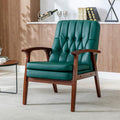 Mid Century Accent Chair, One Size, Blackish Green