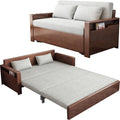 59" Grey 3-in-1 Convertible Sofa w/Stor & Rev Chaise, Solid Wooden Frame