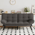 Futon Sofa Bed Convertible Couch, Grey Linen Sofa Bed