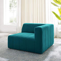 Bartlett Channel Tufted Upholstered Sectional, Right-Arm Chair, Teal