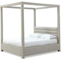 Rockford Upholstered Canopy Bed in Turtle Dove Linen, California King (6/0)