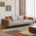 82.67" Fabric 3‑Seater Sofa Solid Wood Frame